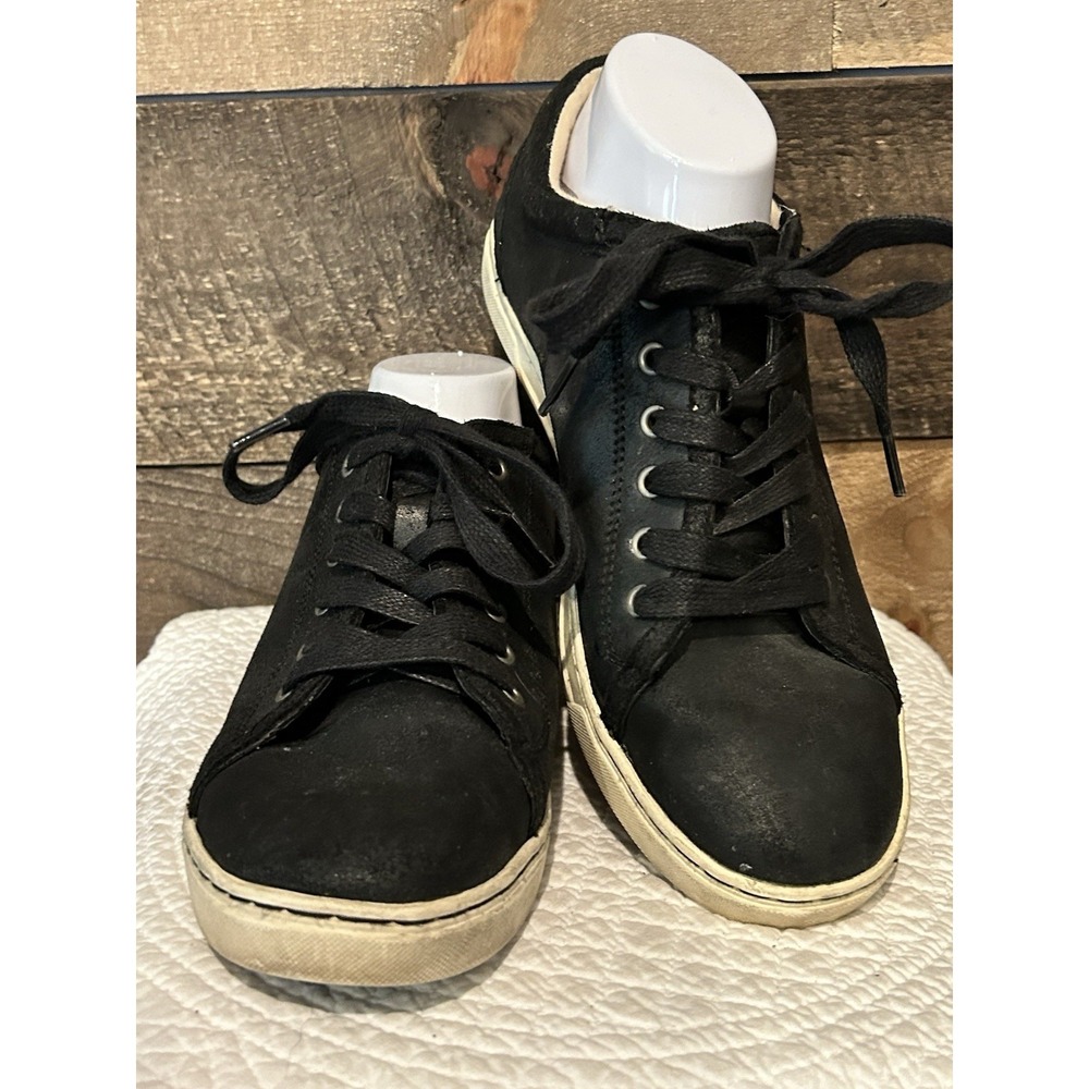 Womens UGG Suede Leather Sneakers Lace Up Shoes Black Sz 10‎ 1008487